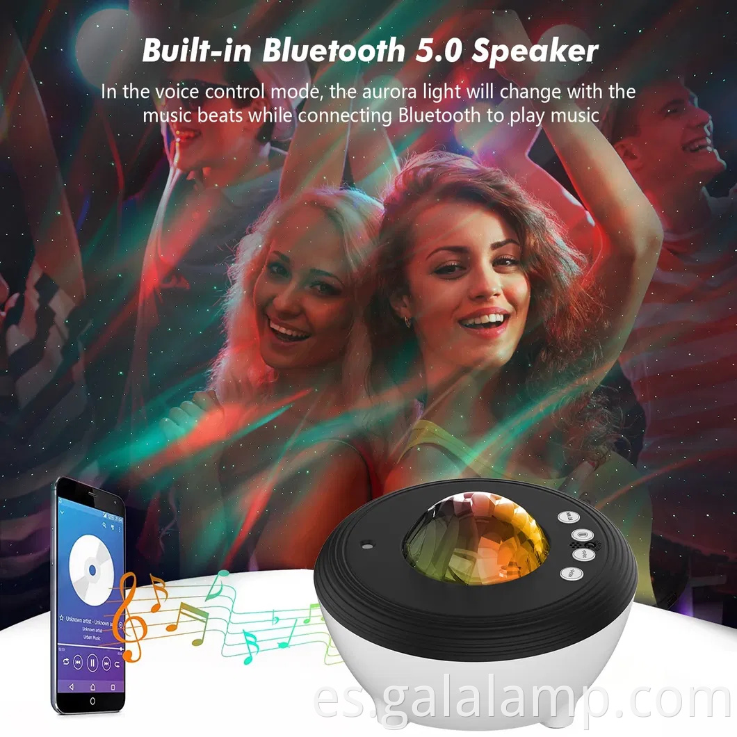 Proyector de Aurora Star Galaxy Proyector Luces para dormitorio, Wifi Nebula Techo Proyector Night Light with Music Speaker